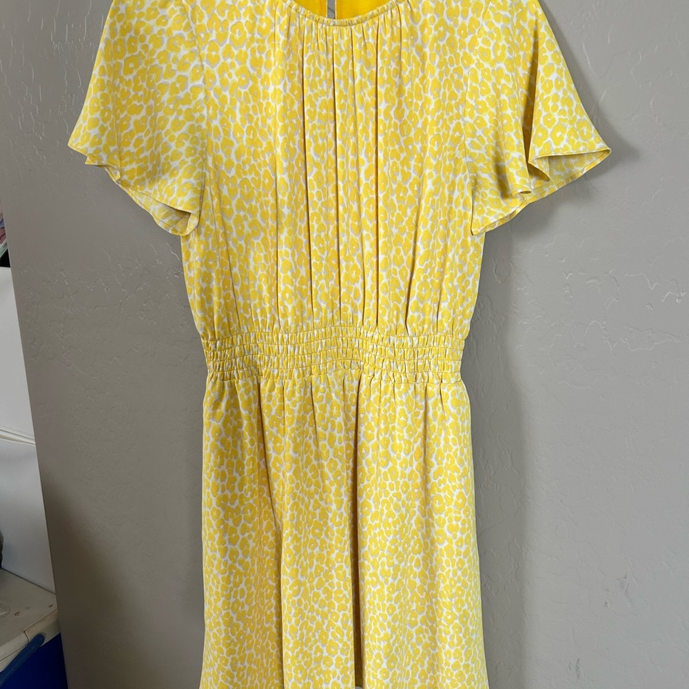 Michael Kors Yellow and White Patterned Dress